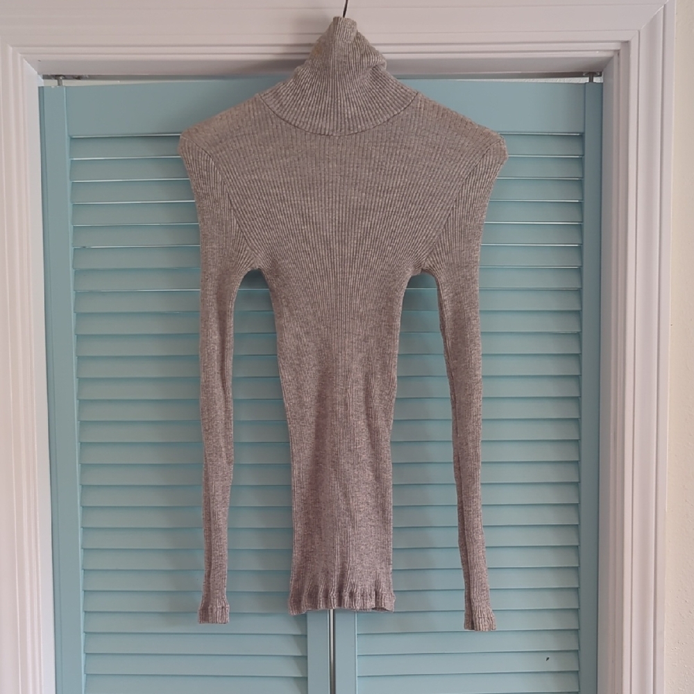 Intimissimi Wool And Silk Gray Turtleneck Sweater